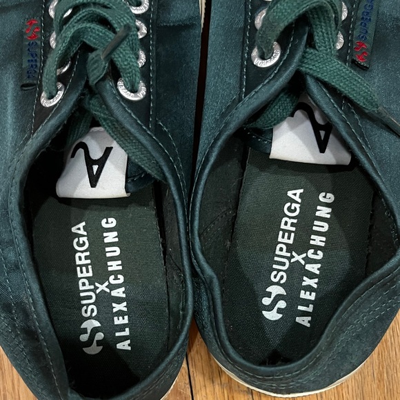 Alexa Chung Superga Green Satin shoes - Picture 3 of 5